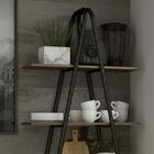 Estante Tampo Madeirada Tubos Pretos Cozinha Industrial