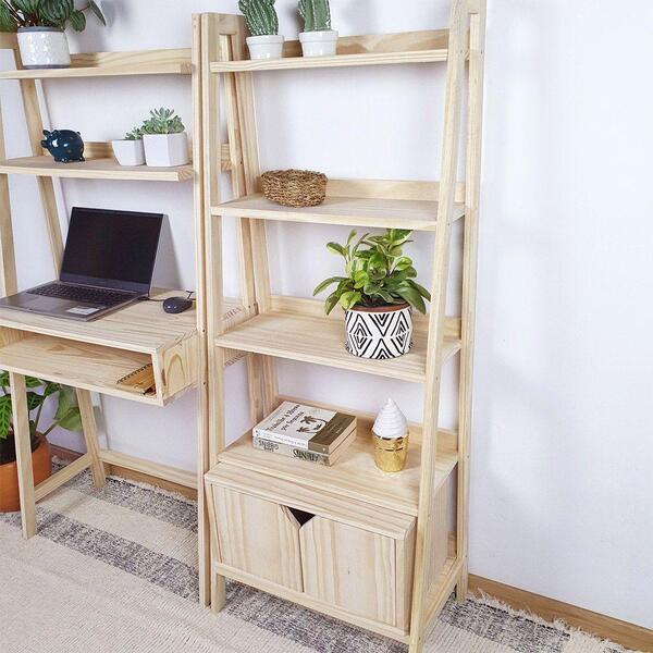 Estante Tipo Escada Pipa 5 Prat 150a X 60l X 38p Em Madeira D