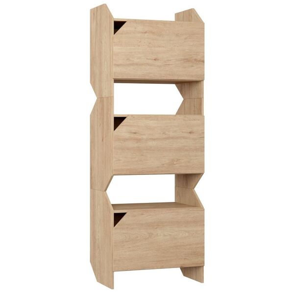 Estante Tripla Com Porta Soul Carvalho Mel - Be Mobiliário