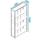 Estante Tubular Brooklyn Com 4 Prateleiras Be 65 - Carvalho/p