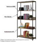 Estante Tubular Brooklyn Com 4 Prateleiras Be 65 - Carvalho/p