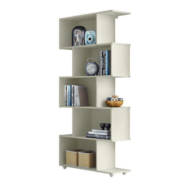 Estante Vertical Para Livros 5 Nichos Tigus Off White