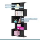 Estante Vertical Para Livros 5 Nichos Tigus Preto