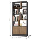 Estante Win Home Office Com Armario Chumbo Amêndoa