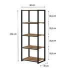 Estante Wooden Carvalho E Preta