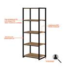 Estante Wooden Carvalho E Preta