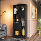 Estantes Com Livreiro E Multiuso Atenas Preto Fosco E Ebano R