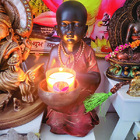 Estátua Buda Menino Com Castiçal 05028