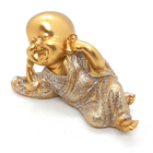 Estátua Buda Surdinho Deitado Estatueta Buda 9cm Brilhante