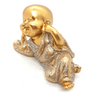 Estátua Buda Surdinho Deitado Estatueta Buda 9cm Brilhante