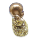 Estátua Buda Surdinho Estatueta Monge 9 Cm Dourado