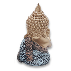 Estátua Buda Tibetano Acenando Estatueta 10 Cm Dourado Azul