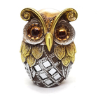 Estátua Coruja Da Sabedoria Dourada Decoração Luxo Para Sala