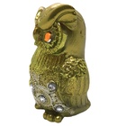 Estátua Coruja Da Sabedoria Proteção Dourada Decoração Luxo