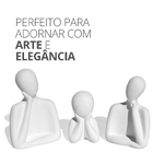 Estátua Decorativa Jogo 3pçs Artesanais Família Em Cimento