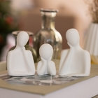 Estátua Decorativa Jogo 3pçs Artesanais Família Em Cimento
