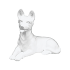 Estátua Em Resina Branca Cachorro