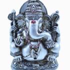 Estatua Enfeite Deus Ganesha M Prata Costas Lisa