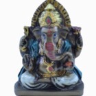 Estatua Enfeite Deus Ganesha P Branco Costas Lisa Plana