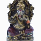 Estatua Enfeite Deus Ganesha P Vermelho Costas Lisa Plana