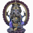 Estatua Enfeite Deus Ganesha Roxo Arco