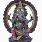 Estatua Enfeite Deus Ganesha Vermelho Arco