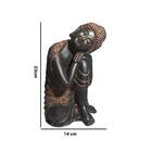 Estátua Escultura Buda Decorativo Resina Preto 23 Cm - D'rossi