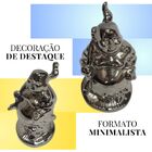 Estátua Figura De Resina Buda Metalizado - Enfeite Miniatura