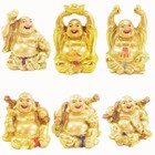 Estatua Imagem De Buda Dourado C/ 6 Importado