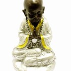 Estatua Imagem De Buda Namaste Prata Importado