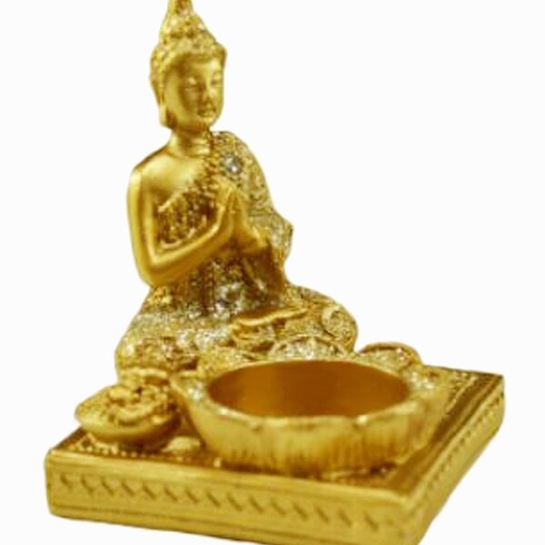 Estatua Imagem De Buda Porta Vela Quadrado Importado