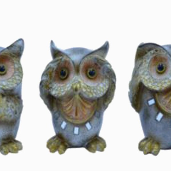 Estatua Imagem De Corujas Não Vejo Falo Ouço Imp