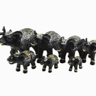 Estatua Imagem De Elefantes C/ 7 De Resina Tabaco Importado