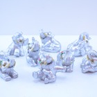 Estatua Imagem De Elefantes C/ 8 Prata Importado