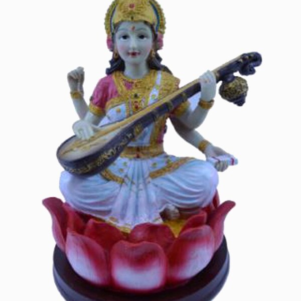 Estatua Imagem De Saraswati G De Resina Importado