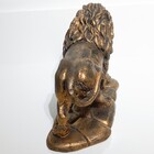 Estátua Leão De Resina Dourado