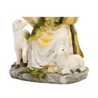Estátua Resina Pastor De Ovelhas Decorativo Natal Altares