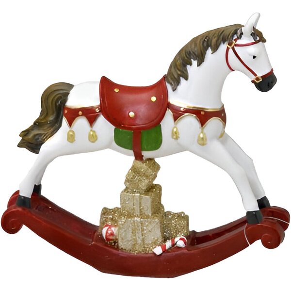 Estatueta Cavalo De Balanço Presentes Carrossel Resina 17cm