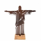 Estatueta Cristo Redentor - Marrom - 28 Cm
