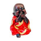 Estatueta De Gesso Buda Sorrindo Mão Na Boca