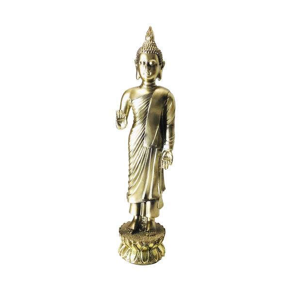 Estatueta De Resina Elby Buddha 25cm Dourado