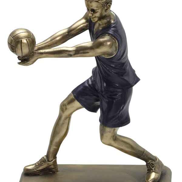Estatueta Decorativa Jogador Vôlei Escultura Em Resina 23cm