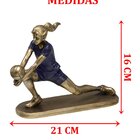 Estatueta Decorativa Jogadora Vôlei Escultura Em Resina 16cm