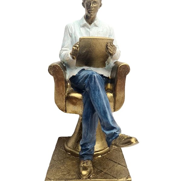 Estatueta Decorativa Psicólogo Escultura Enfeite Resina 20cm