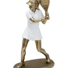 Estatueta Decorativa Tenista Raquete Escultura Mulher 24cm