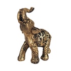 Estatueta Elefante Folhas Bibelô 14025