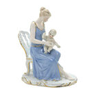 Estatueta Mãe Com Filho Delicatto Blue 23cm Espressione