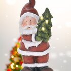 Estatueta Natalina Papai Noel Árvore De Natal Led Luz 45cm