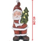 Estatueta Natalina Papai Noel Árvore De Natal Led Luz 45cm