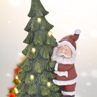 Estatueta Natalina Papai Noel Árvore Natal Leds Luzes 47cm